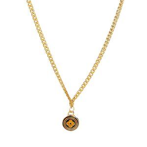 Louis Vuitton Repurposed Monogram Black Pendant Necklace in Cuban Link